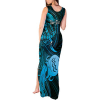 Personalised Polynesia Zodiac Aquarius Tank Maxi Dress Galaxy Polynesian Pattern Chest Tattoo Style LT14 - Polynesian Pride