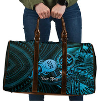 Personalised Polynesia Zodiac Aquarius Travel Bag Galaxy Polynesian Pattern Chest Tattoo Style LT14 Blue - Polynesian Pride