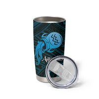Personalised Polynesia Zodiac Aquarius Tumbler Cup Galaxy Polynesian Pattern Chest Tattoo Style LT14 - Polynesian Pride