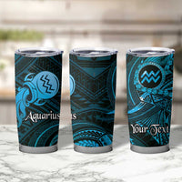 Personalised Polynesia Zodiac Aquarius Tumbler Cup Galaxy Polynesian Pattern Chest Tattoo Style LT14 - Polynesian Pride