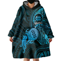 Personalised Polynesia Zodiac Aquarius Wearable Blanket Hoodie Galaxy Polynesian Pattern Chest Tattoo Style LT14 - Polynesian Pride
