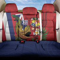 Hawaii And Tonga Back Car Seat Cover Shark Tattoo With Tongan Coat Of Arms