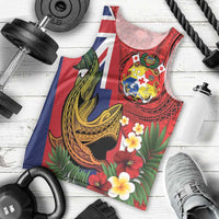 Hawaii And Tonga Men Tank Top Shark Tattoo With Tongan Coat Of Arms LT14 - Polynesian Pride