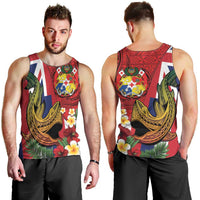 Hawaii And Tonga Men Tank Top Shark Tattoo With Tongan Coat Of Arms LT14 - Polynesian Pride