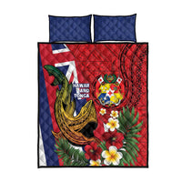 Hawaii And Tonga Quilt Bed Set Shark Tattoo With Tongan Coat Of Arms