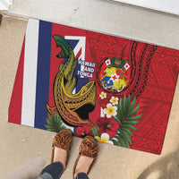 Hawaii And Tonga Rubber Doormat Shark Tattoo With Tongan Coat Of Arms LT14 - Polynesian Pride