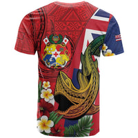 Hawaii And Tonga T Shirt Shark Tattoo With Tongan Coat Of Arms