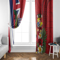 Hawaii And Tonga Window Curtain Shark Tattoo With Tongan Coat Of Arms LT14 - Polynesian Pride