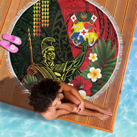 Hawaii And Tonga Beach Blanket King Kamehameha Tribal Ngatu Pattern LT14 - Polynesian Pride