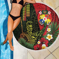 Hawaii And Tonga Beach Blanket King Kamehameha Tribal Ngatu Pattern LT14 - Polynesian Pride