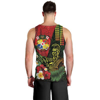 Hawaii And Tonga Men Tank Top King Kamehameha Tribal Ngatu Pattern LT14 - Polynesian Pride