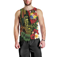 Hawaii And Tonga Men Tank Top King Kamehameha Tribal Ngatu Pattern LT14 - Polynesian Pride