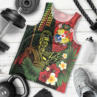 Hawaii And Tonga Men Tank Top King Kamehameha Tribal Ngatu Pattern LT14 - Polynesian Pride