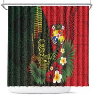 Hawaii And Tonga Shower Curtain King Kamehameha Tribal Ngatu Pattern