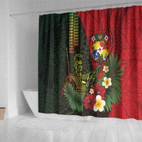 Hawaii And Tonga Shower Curtain King Kamehameha Tribal Ngatu Pattern