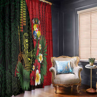 Hawaii And Tonga Window Curtain King Kamehameha Tribal Ngatu Pattern LT14 - Polynesian Pride