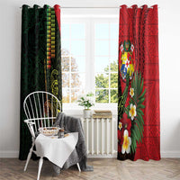 Hawaii And Tonga Window Curtain King Kamehameha Tribal Ngatu Pattern LT14 - Polynesian Pride