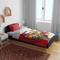 Hawaii And Tonga Bedding Set King Kalakaua Tribal Gecko Tongan Ngatu