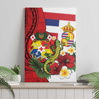 Hawaii And Tonga Canvas Wall Art King Kalakaua Tribal Gecko Tongan Ngatu LT14 - Polynesian Pride