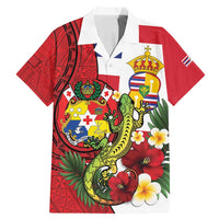 Hawaii And Tonga Family Matching Mermaid Dress and Hawaiian Shirt King Kalakaua Tribal Gecko Tongan Ngatu