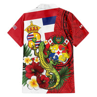 Hawaii And Tonga Family Matching Puletasi and Hawaiian Shirt King Kalakaua Tribal Gecko Tongan Ngatu