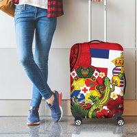 Hawaii And Tonga Luggage Cover King Kalakaua Tribal Gecko Tongan Ngatu