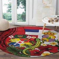 Hawaii And Tonga Round Carpet King Kalakaua Tribal Gecko Tongan Ngatu