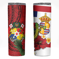 Hawaii And Tonga Skinny Tumbler King Kalakaua Tribal Gecko Tongan Ngatu