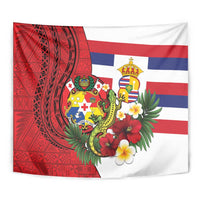 Hawaii And Tonga Tapestry King Kalakaua Tribal Gecko Tongan Ngatu