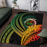Personalised Vanuatu Independence Day Area Rug July 30 Pig Tusk Long God Yumi Stanap LT14 Black - Polynesian Pride