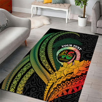 Personalised Vanuatu Independence Day Area Rug July 30 Pig Tusk Long God Yumi Stanap LT14 - Polynesian Pride