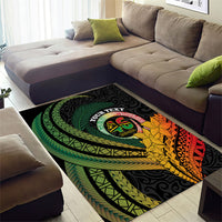 Personalised Vanuatu Independence Day Area Rug July 30 Pig Tusk Long God Yumi Stanap LT14 - Polynesian Pride