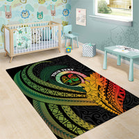 Personalised Vanuatu Independence Day Area Rug July 30 Pig Tusk Long God Yumi Stanap LT14 - Polynesian Pride
