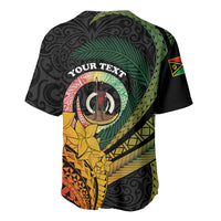 Personalised Vanuatu Independence Day Baseball Jersey July 30 Pig Tusk Long God Yumi Stanap LT14 - Polynesian Pride
