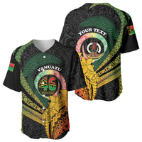 Personalised Vanuatu Independence Day Baseball Jersey July 30 Pig Tusk Long God Yumi Stanap LT14 - Polynesian Pride