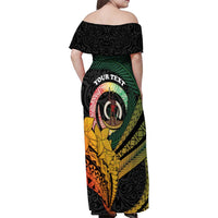 Personalised Vanuatu Independence Day Family Matching Off Shoulder Maxi Dress and Hawaiian Shirt July 30 Pig Tusk Long God Yumi Stanap