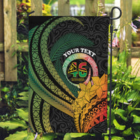 Personalised Vanuatu Independence Day Garden Flag July 30 Pig Tusk Long God Yumi Stanap LT14 Garden Flag Black - Polynesian Pride