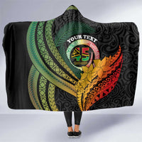 Personalised Vanuatu Independence Day Hooded Blanket July 30 Pig Tusk Long God Yumi Stanap LT14 One Size Black - Polynesian Pride