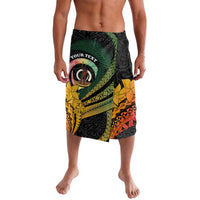 Personalised Vanuatu Independence Day Lavalava July 30 Pig Tusk Long God Yumi Stanap LT14 Black - Polynesian Pride