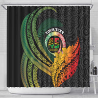 Personalised Vanuatu Independence Day Shower Curtain July 30 Pig Tusk Long God Yumi Stanap LT14 - Polynesian Pride
