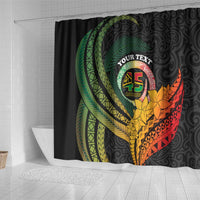 Personalised Vanuatu Independence Day Shower Curtain July 30 Pig Tusk Long God Yumi Stanap LT14 - Polynesian Pride