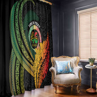 Personalised Vanuatu Independence Day Window Curtain July 30 Pig Tusk Long God Yumi Stanap LT14 - Polynesian Pride