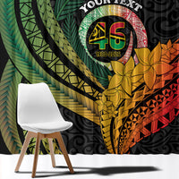 Personalised Vanuatu Independence Day Window Curtain July 30 Pig Tusk Long God Yumi Stanap LT14 - Polynesian Pride