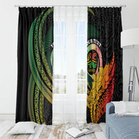Personalised Vanuatu Independence Day Window Curtain July 30 Pig Tusk Long God Yumi Stanap LT14 - Polynesian Pride
