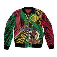 Halo Vanuatu Bomber Jacket Happy 46th Independence Anniversary LT14 Unisex Black - Polynesian Pride