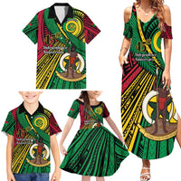 Halo Vanuatu Family Matching Summer Maxi Dress and Hawaiian Shirt Happy 45th Independence Anniversary