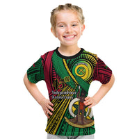 Halo Vanuatu Kid T Shirt Happy 46th Independence Anniversary LT14 Black - Polynesian Pride