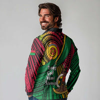 Halo Vanuatu Long Sleeve Polo Shirt Happy 46th Independence Anniversary LT14 - Polynesian Pride