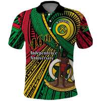 Halo Vanuatu Polo Shirt Happy 46th Independence Anniversary LT14 Black - Polynesian Pride