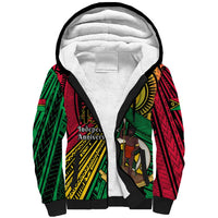 Halo Vanuatu Sherpa Hoodie Happy 45th Independence Anniversary LT14 Unisex Black - Polynesian Pride